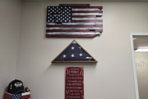 New office decor american flags