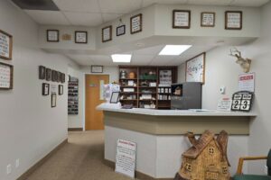 reception desk in new office